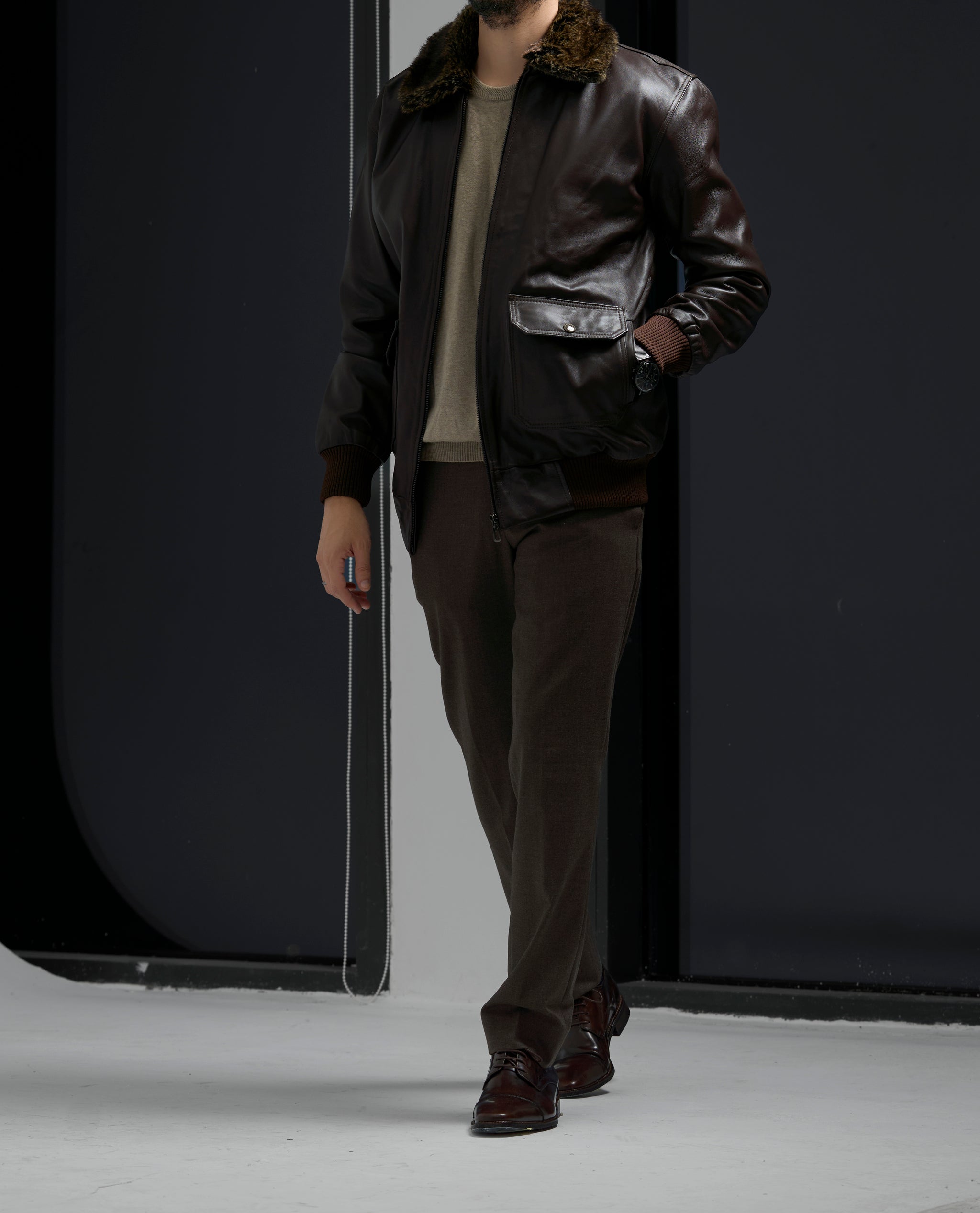 The Harbor Fur Leather Jacket