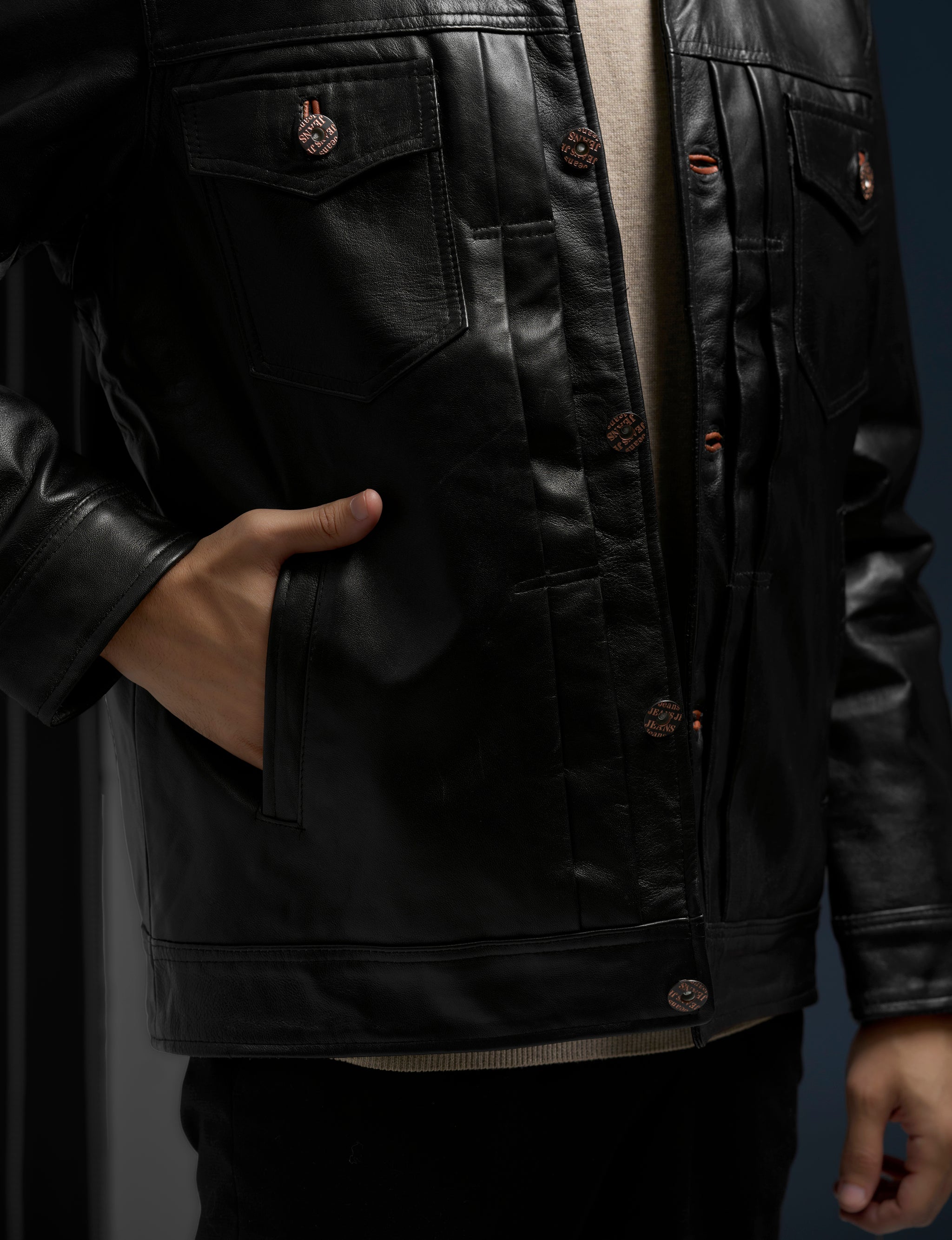 The Buttoned Vanguard Leather Jacket