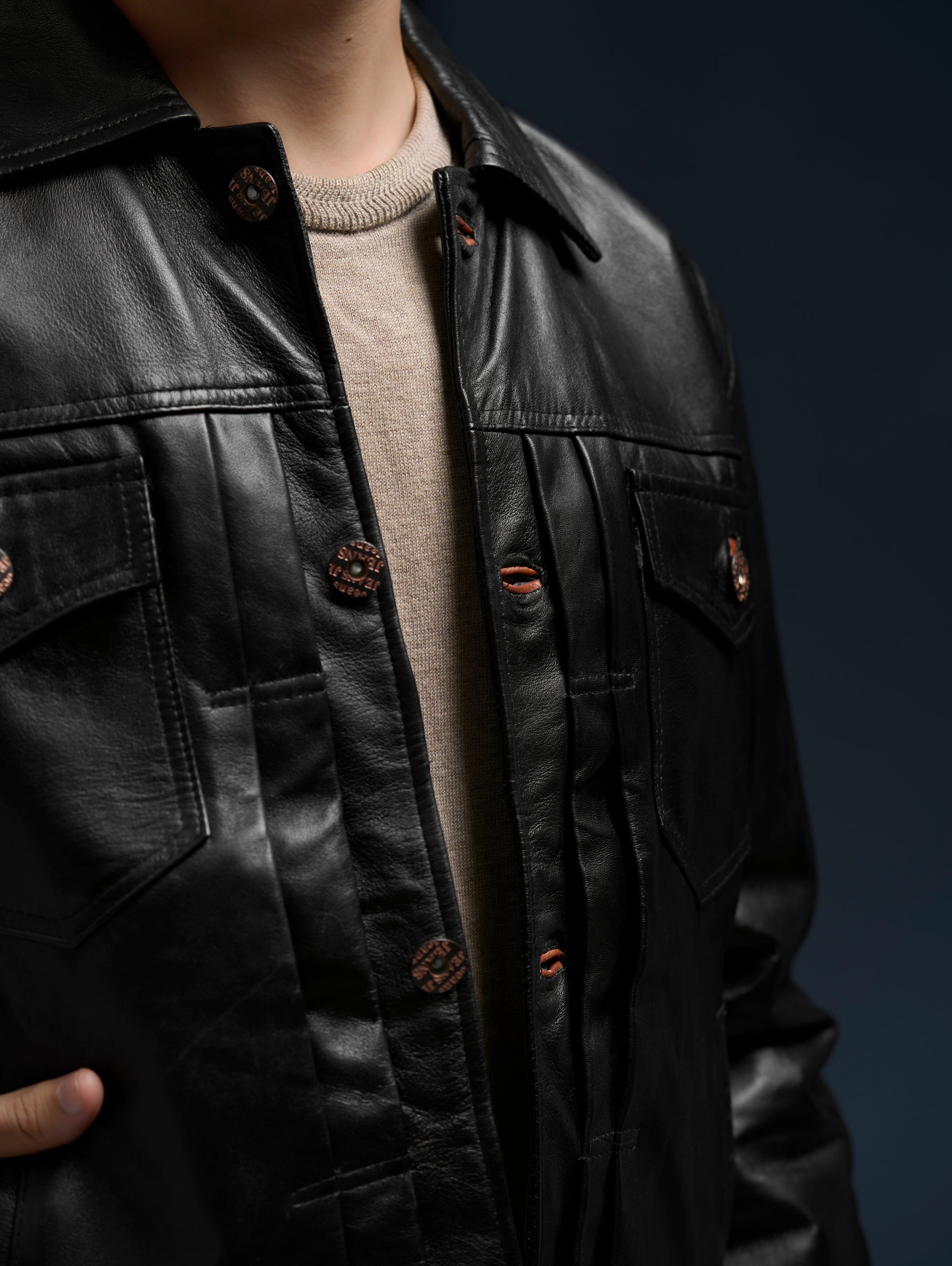 The Buttoned Vanguard Leather Jacket