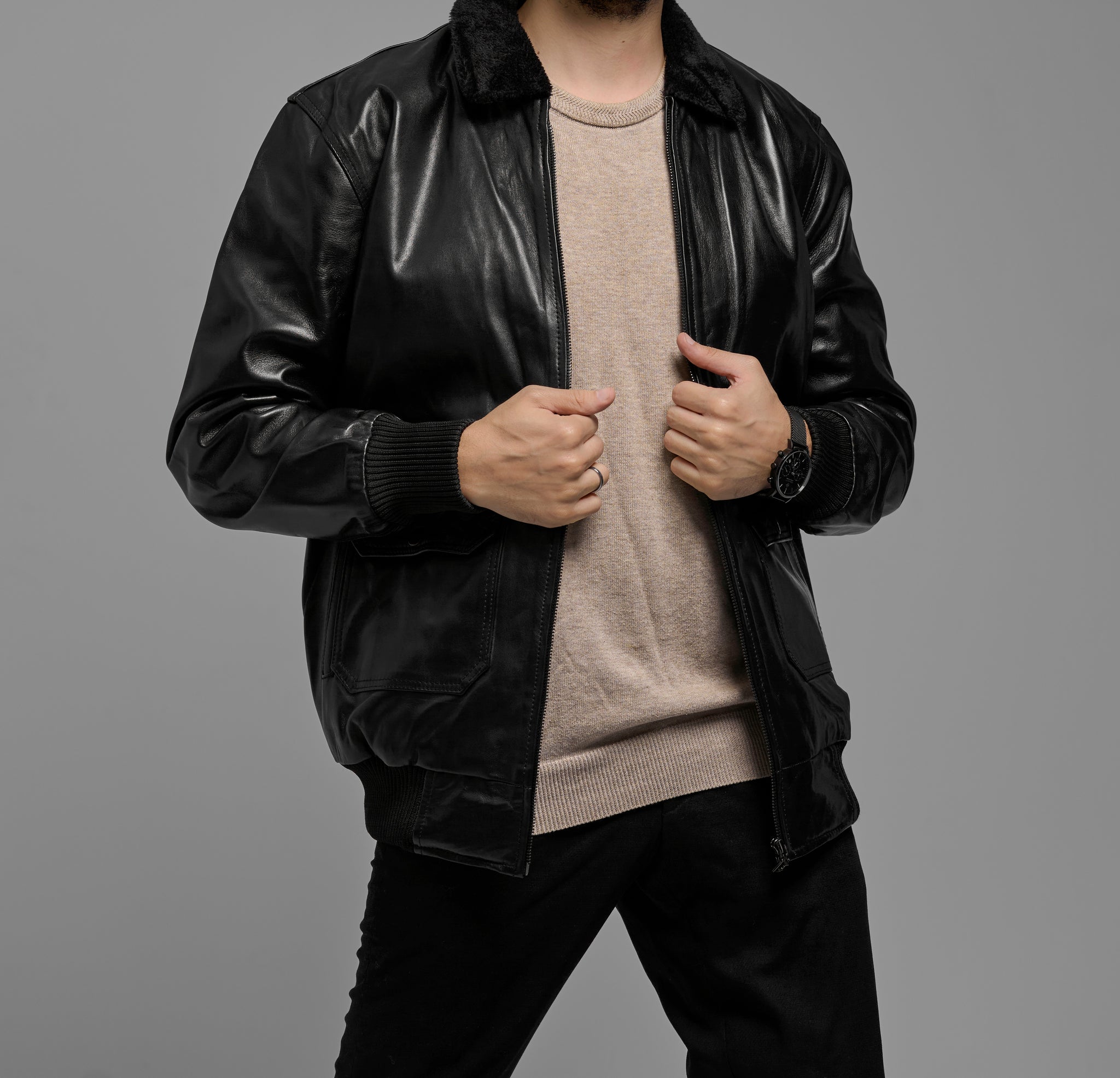 The Harbor Fur Leather Jacket