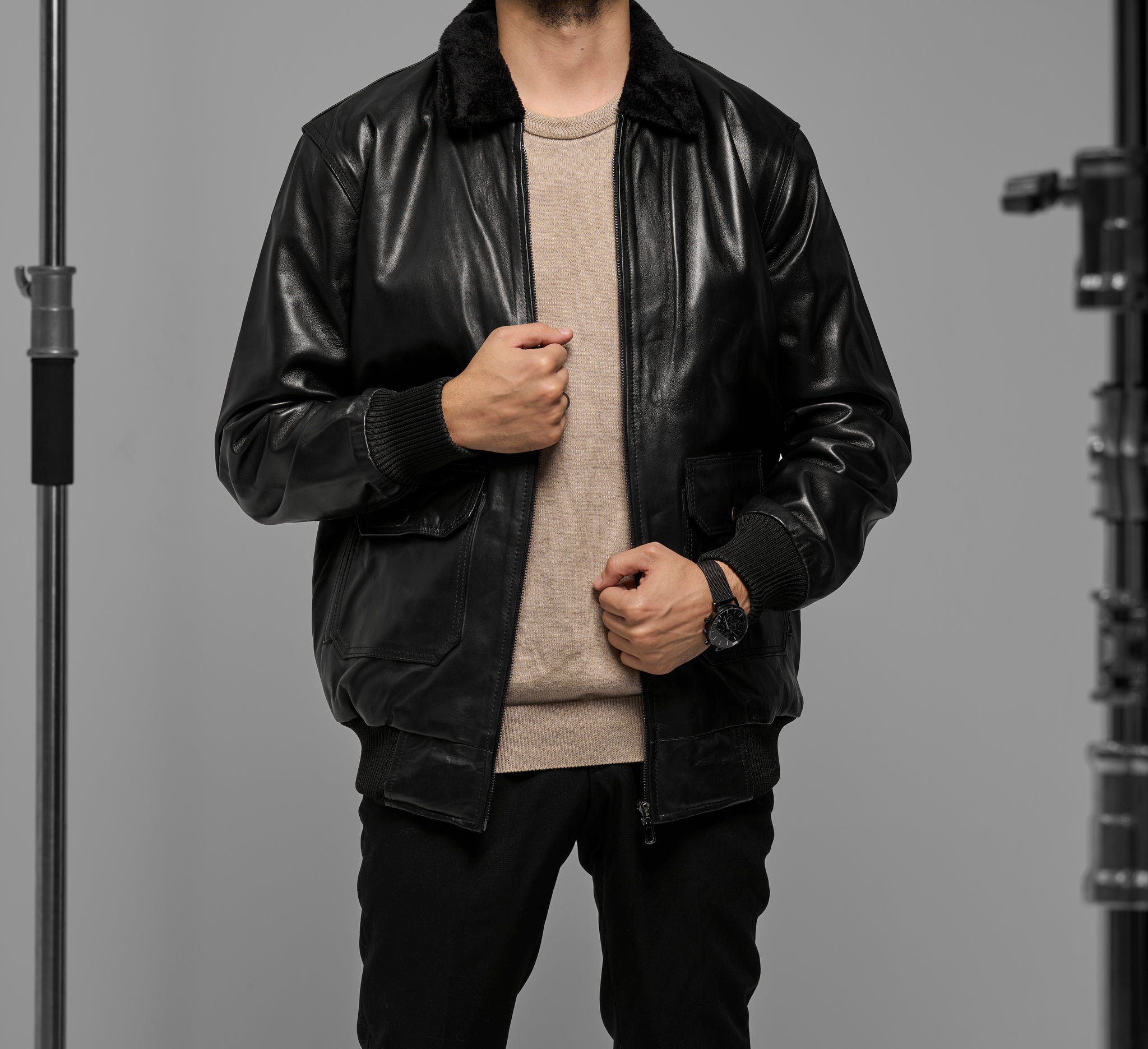The Harbor Fur Leather Jacket