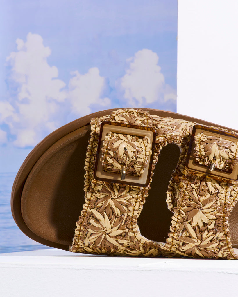 Floral Double-Buckle Platform