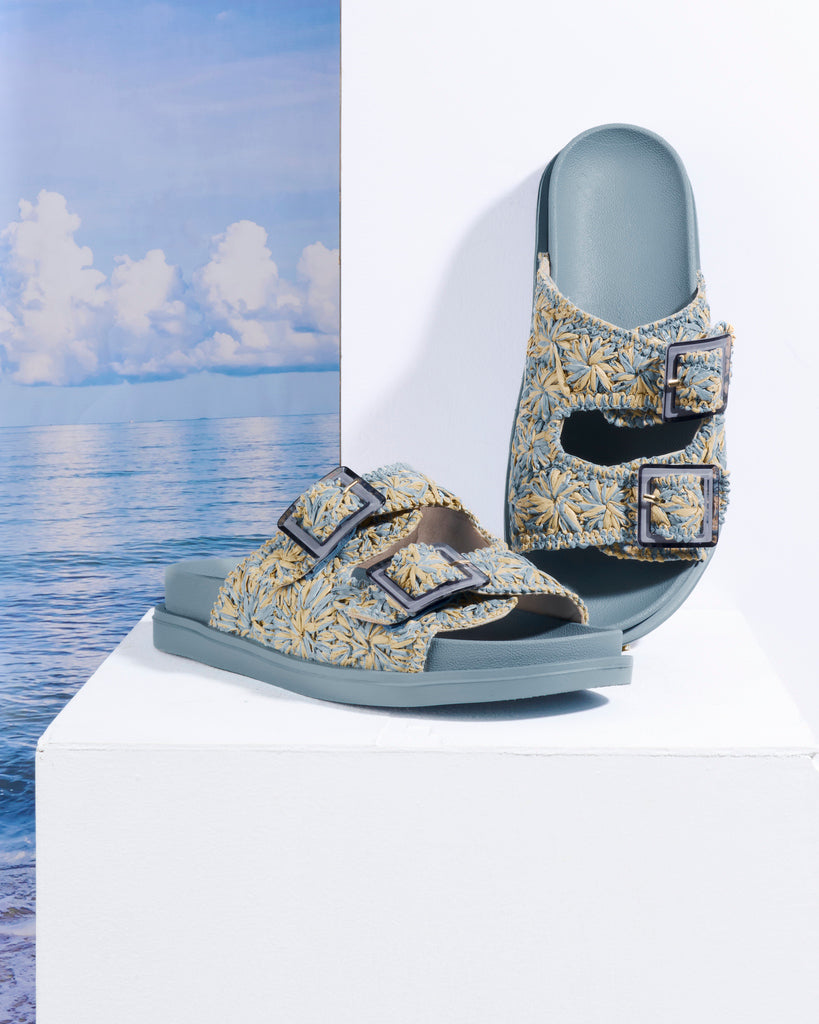 Floral Double-Buckle Platform